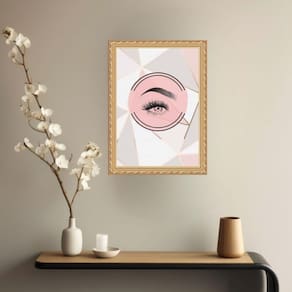 Quadro Decorativo Design Sombrancelhas 24X18Cm - Com Vidro