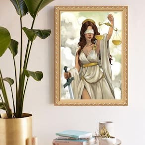 Quadro Decorativo Deusa Da Justiça 33X24Cm - Com Vidro