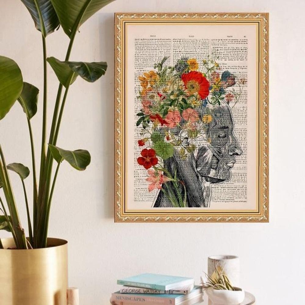 Quadro Decorativo Floral Fisiologia 33X24Cm