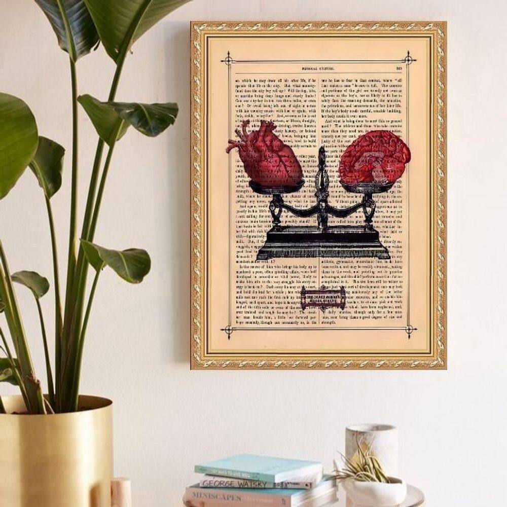 Quadro Decorativo Mente E Coração 33X24Cm