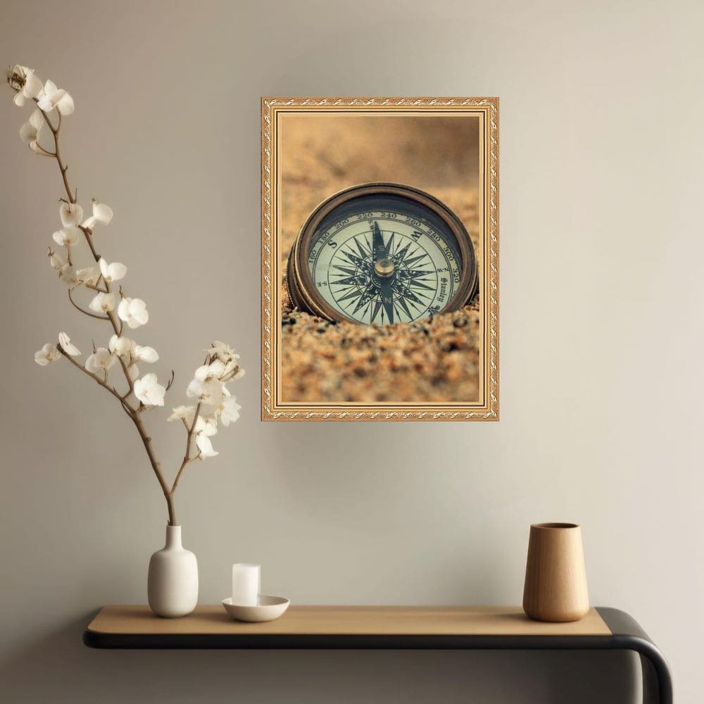 Quadro Decorativo Bússola 45X34Cm