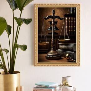 Quadro Decorativo Balança Direito 45X34Cm - Com Vidro