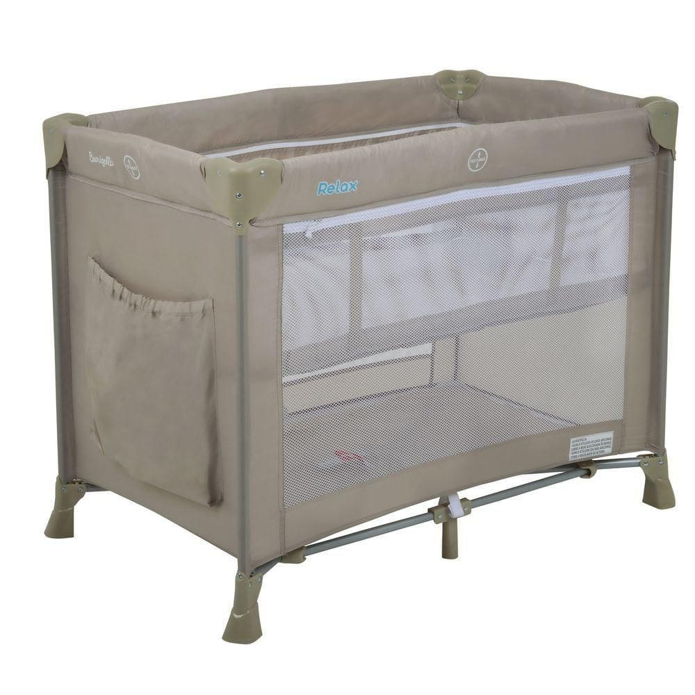 Berço Portatil Cercado Burigotto Relax Com Mosquiteiro Até 15 Kg Bege