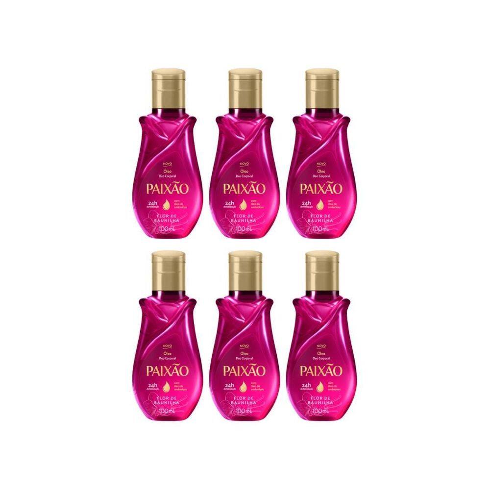 Oleo Corporal Paixao 100Ml Flor Baunilha - Kit C/6Un