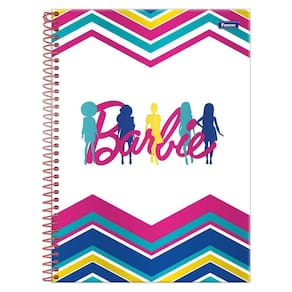 Caderno Univ 1 Matéria 80Fls Escolar Barbie Branco Foroni