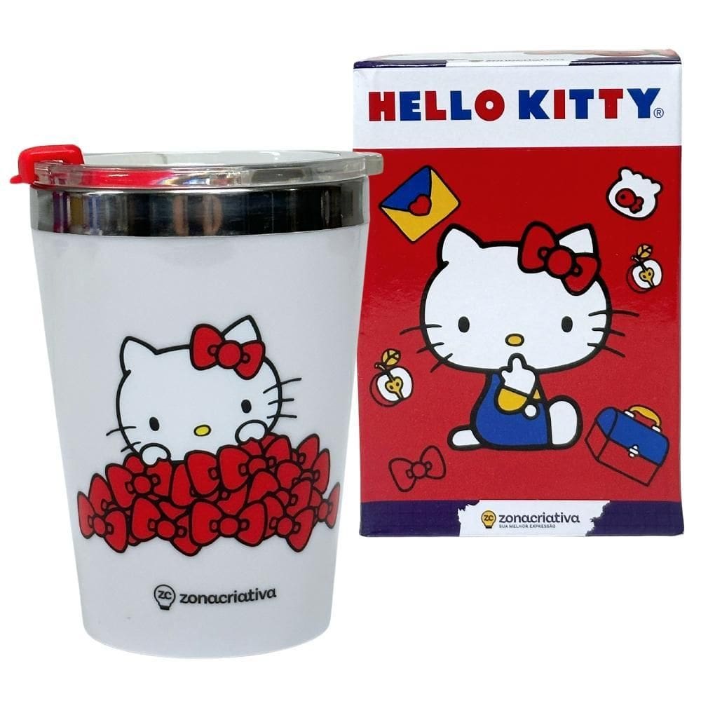 Copo Viagem Snap Em Inox 300Ml Hello Kit - Zona Criativa