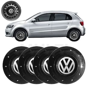 4X Calotas Centro Roda Ferro Aro 14 Vw Gol G5 G6 G7 Preto