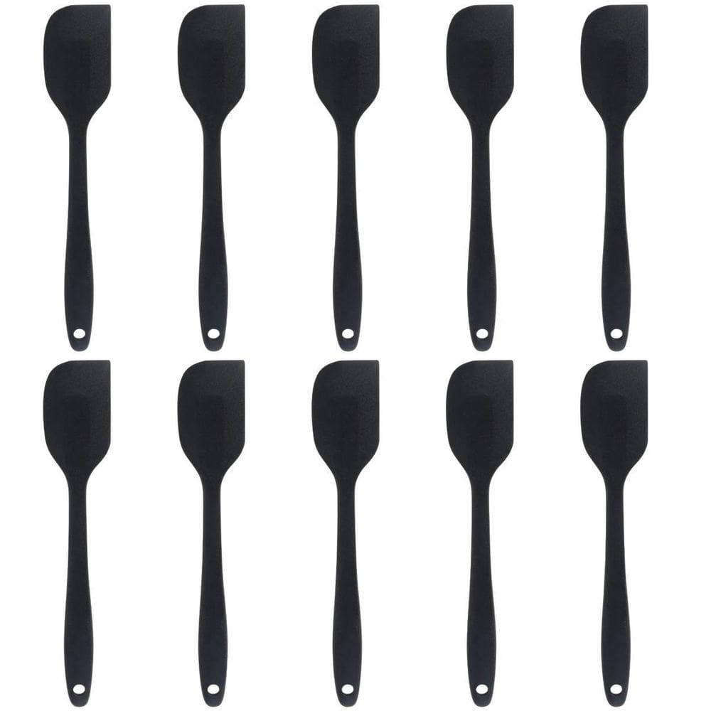 Espatula De Silicone Preta Grande Kit 10 Un