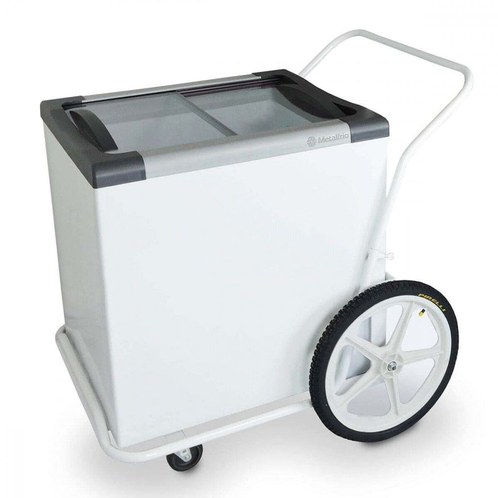 Carrinho Branco Para Sorvetes E Congelados 180L 220V