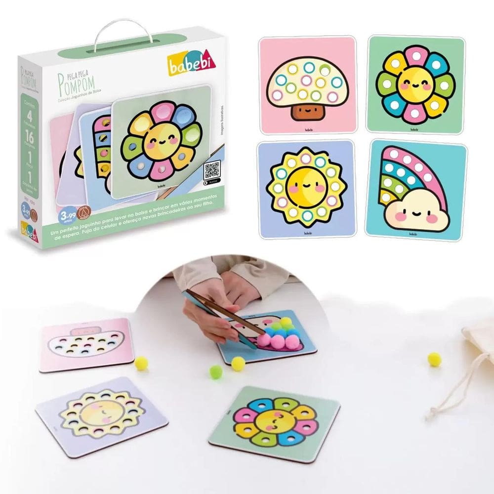 Pega Pompom Jogo Das Cores Bolinhas Montessori Com Pinça