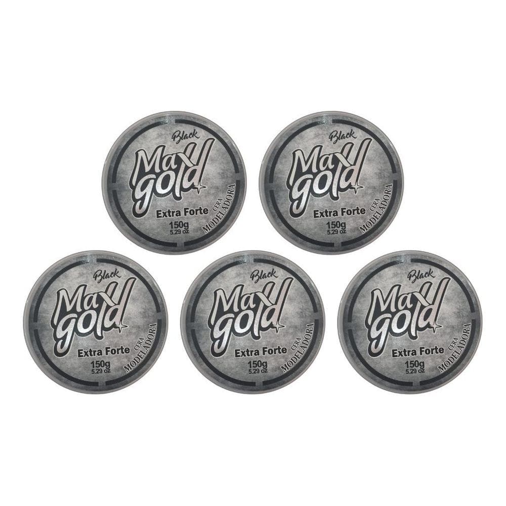 Cera Capilar Maxgold Modeladora Black 150G - Kit Com 5Un