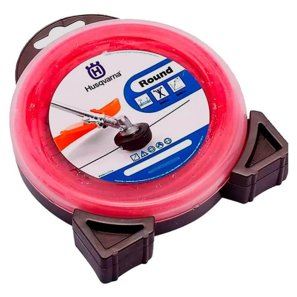 Husqvarna Round Fio Nylon Vermelho 2.7Mm 12M Redondo Donut
