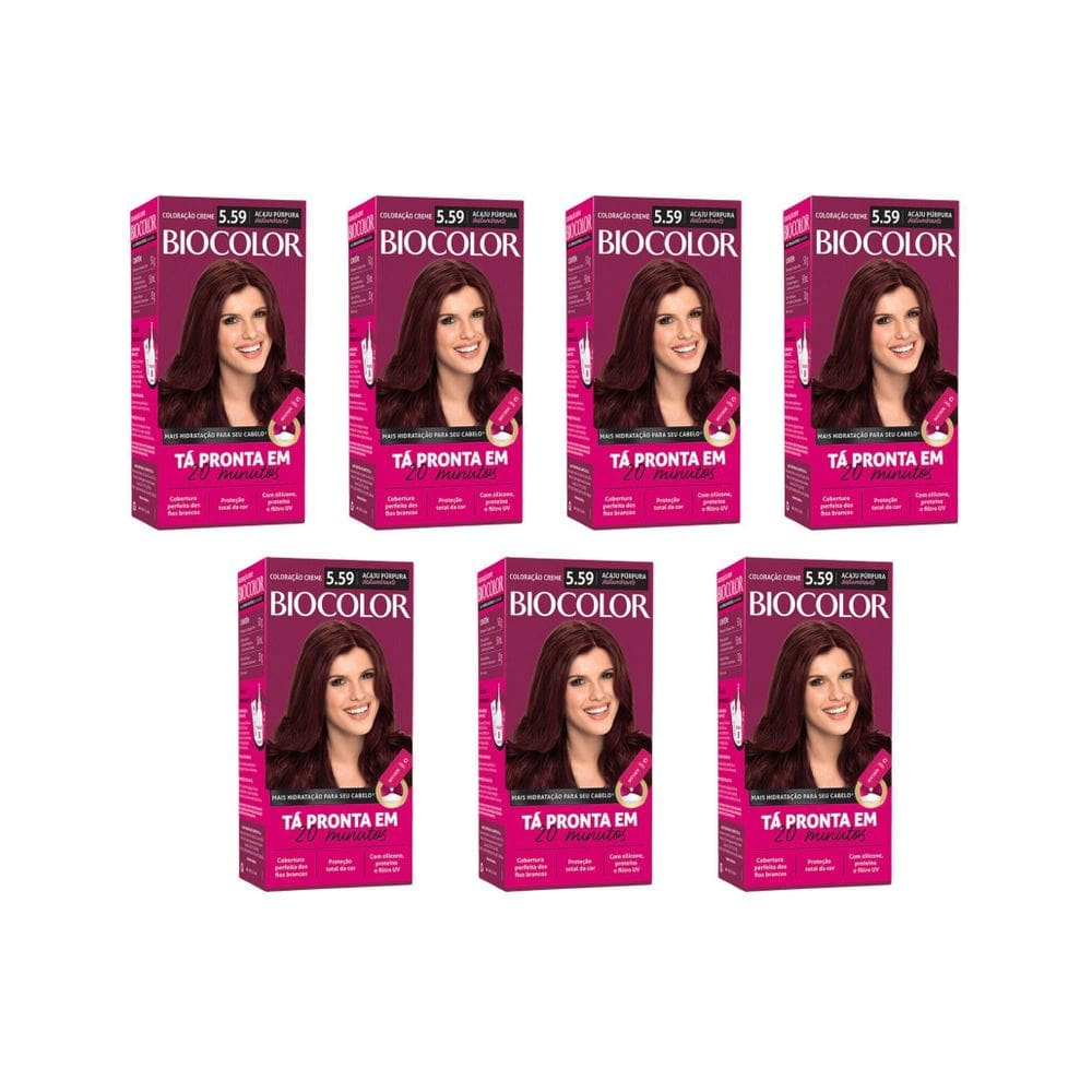 Coloração Biocolor Creme 5.59 Acaju Púrpura Deslumb - 7Un