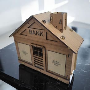 Cofrinho Cofre Casa Banco Dinheiro Woodbox Japones Poupançar