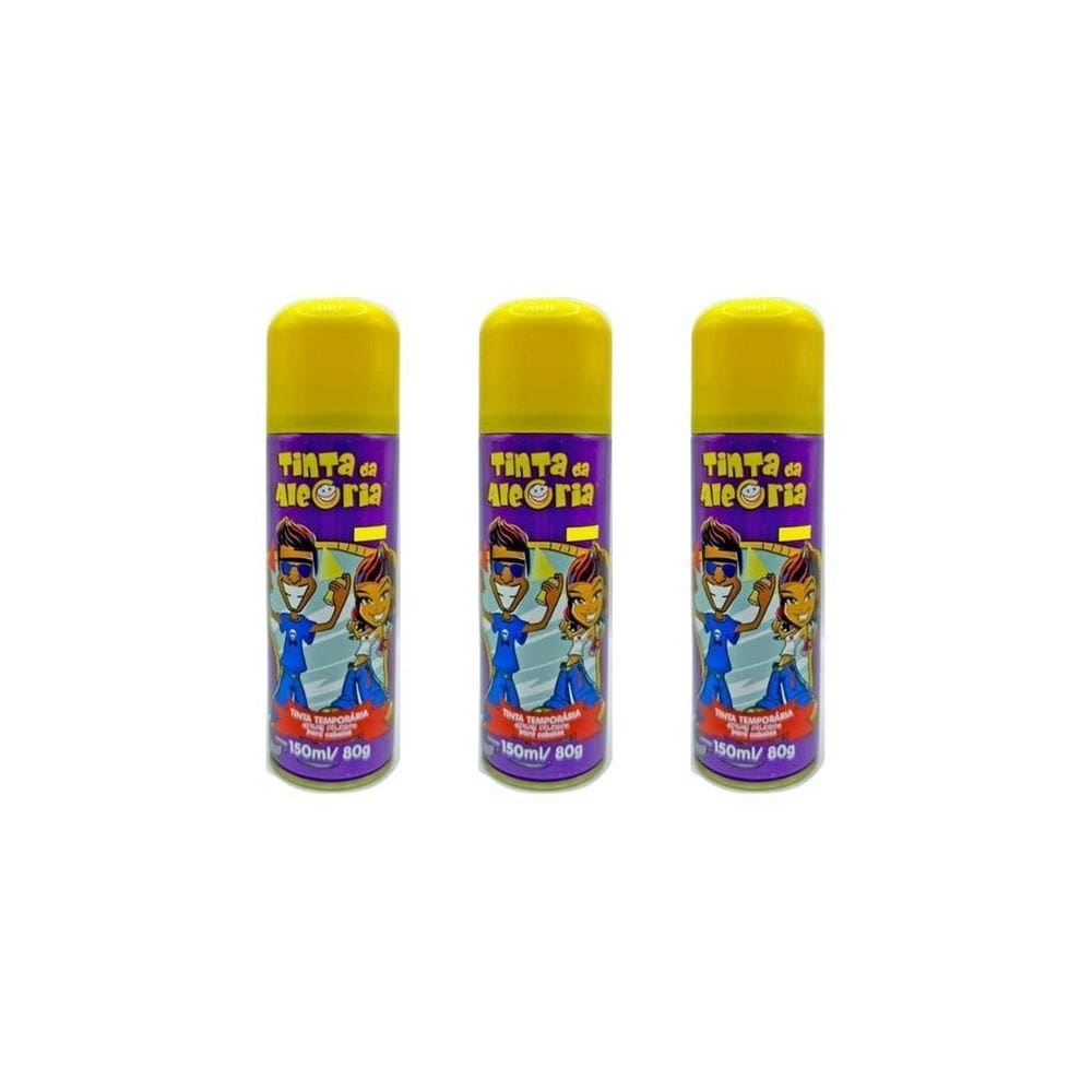 Tinta Spray Da Alegria 150Ml Amarelo-Kit C/3Un