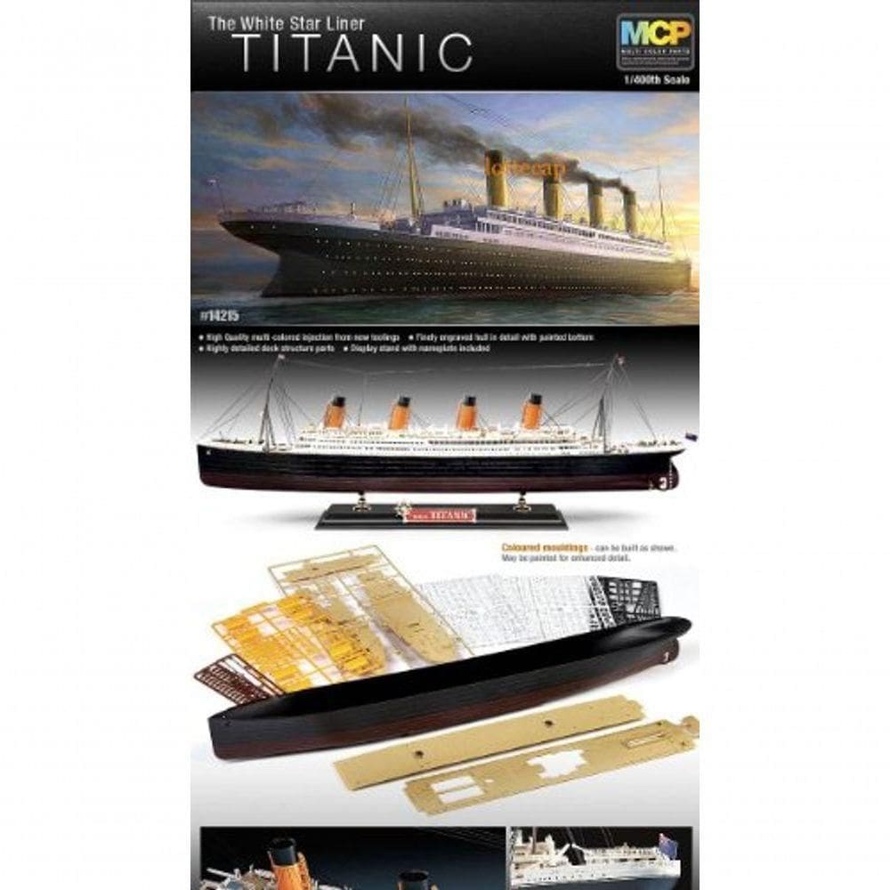 Academy 1-400 Titanic - Modelo Da Liner White Star Com Base de Exibição