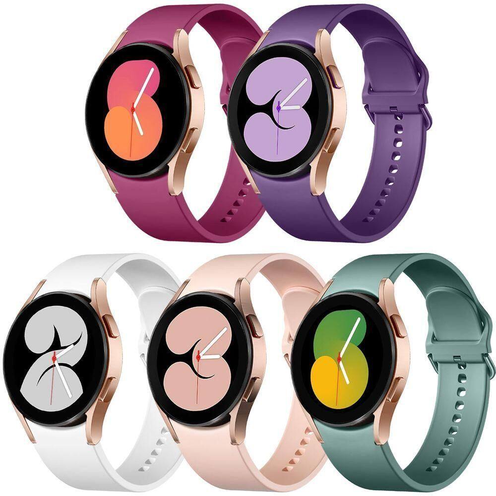 5 Pulseiras Compatíveis Com Galaxy Watch (branco-rosa-verde Pinho-roxo-fúcsia)