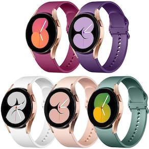 5 Pulseiras Compatíveis Com Galaxy Watch (branco-rosa-verde Pinho-roxo-fúcsia)