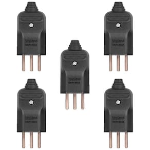 5 Tomada Macho Prensa Cabo 2P+T 10A Plug Fino Preto