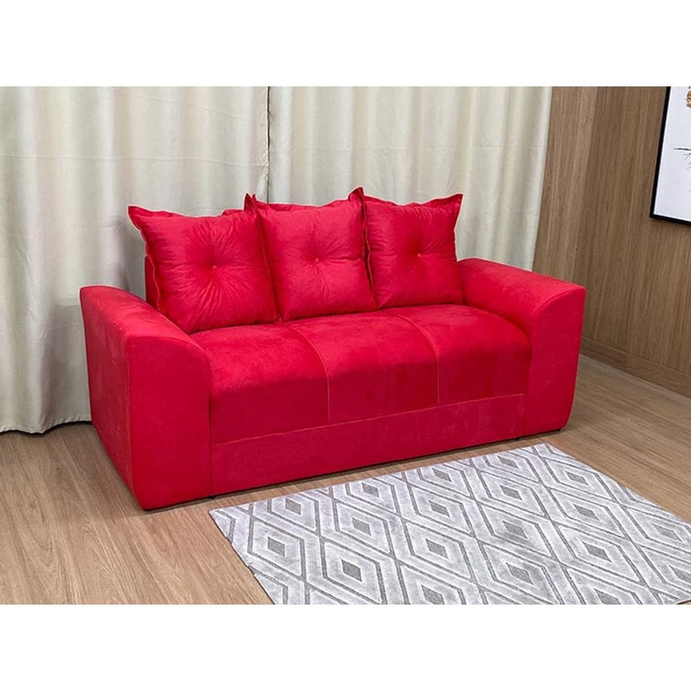 Sofá 3 Lugares Vermelho 608 Porto