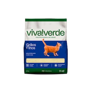 Areia Higienica Viva Verde Graos Finos para Gatos - 10Kg