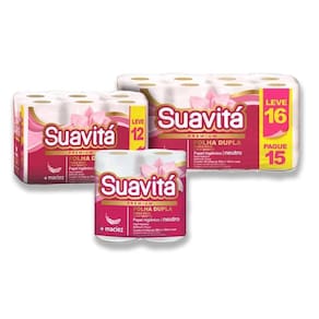Papel Higienico Suavitá Folha Dupla Leve Linha Premium Super Macio 12 Rolos