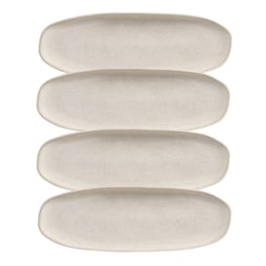 Conjunto com 04 Travessas Oval Rasa Grande 36x13 cm Orgânico Latte Porto Brasil