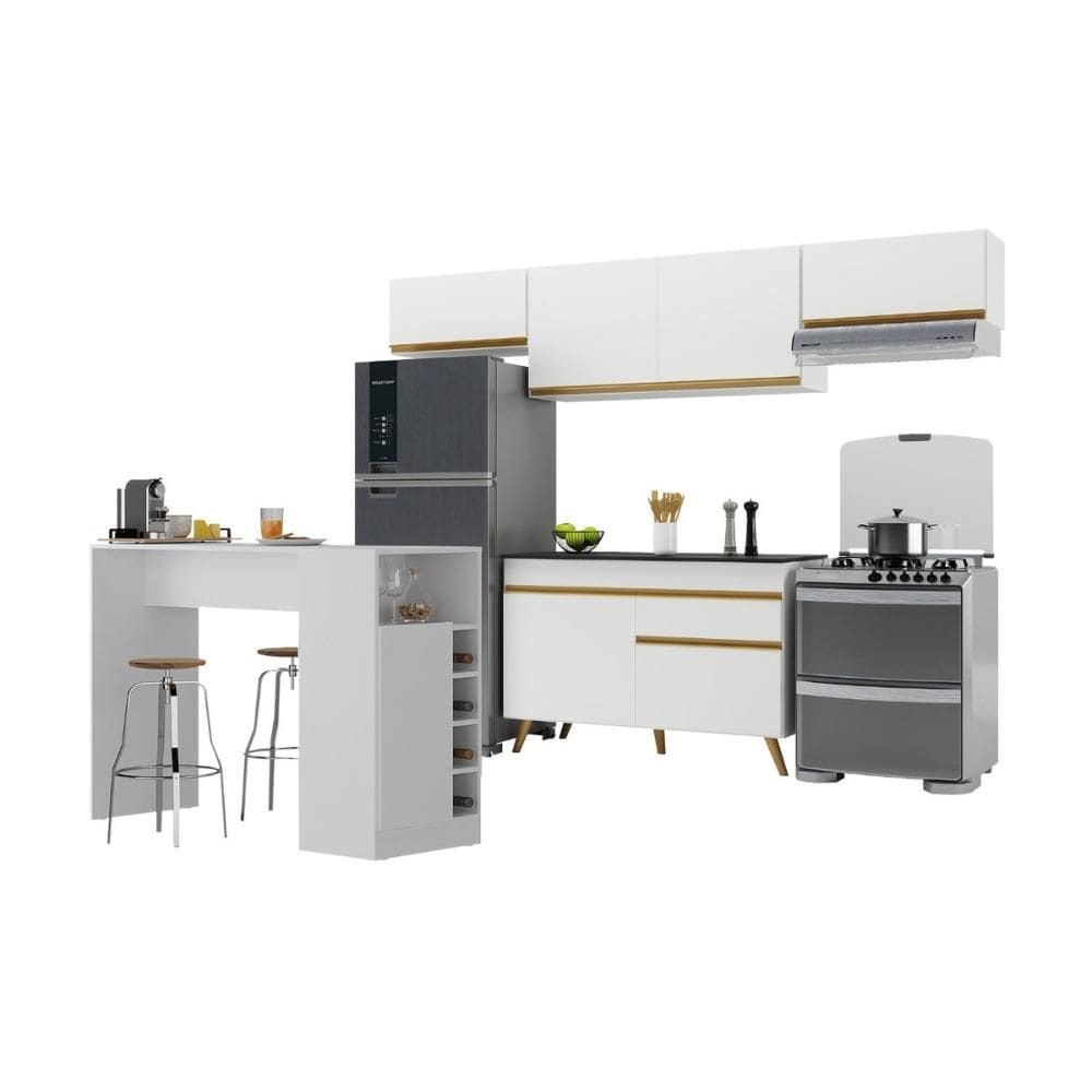 Armário de Cozinha Modulado com Bancada Veneza Multimóveis MP2212