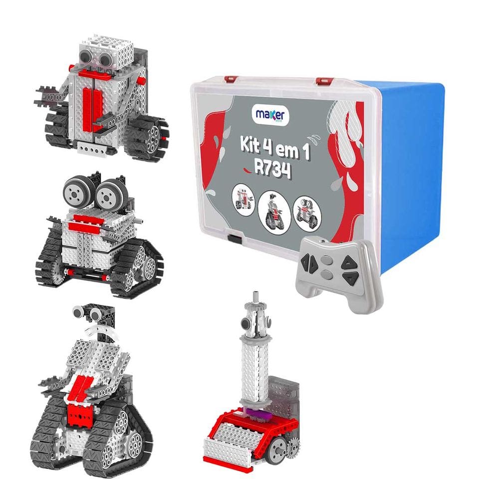 Brinquedo Educativo Montagem Robô Controle Remoto 4 em 1 - R734