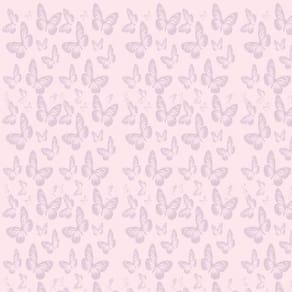 Papel De Parede Rosa Com Borboletas Lilás Autocolante Sala