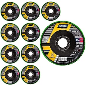 Discos Flap 7 POL Grão 40 Fibra com 10 Unidades R244 NORTON