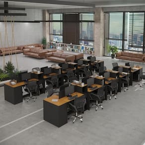 Estação de Trabalho 20 Lugares Office Smart 20 Mesas 16 Armários 4 Aparador