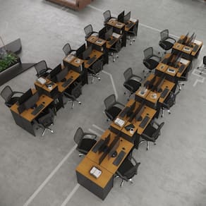 Estação de Trabalho 20 Lugares Office Smart 20 Mesas 16 Armários 1 Aparador
