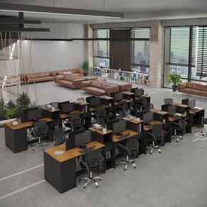 Estação de Trabalho 20 Lugares Office Smart 20 Mesas 16 Armários 2 Aparador