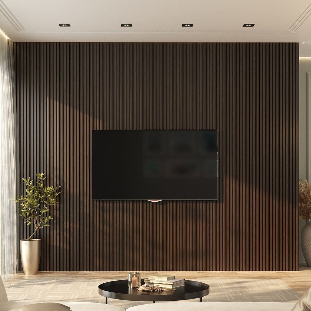Painel Ripado de Pvc Barra de 2,70m x 0,15cm venda em 0,40m² Bariri Mogno