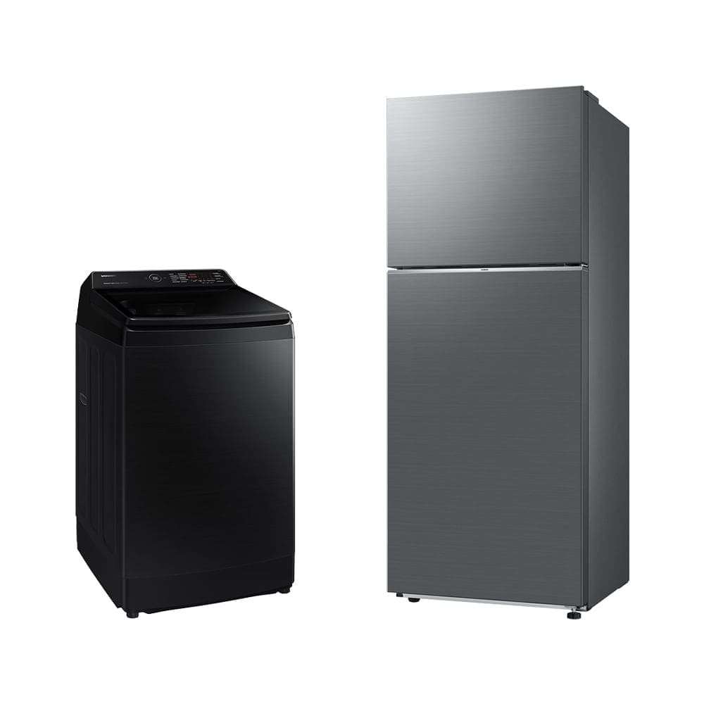 Lavadora Smart Samsung Digital Inverter WA14CG Black 14kg 220V + Geladeira Samsung TMF RT38DG6120S9FZ SmartThings 391L Inox Look Bivolt