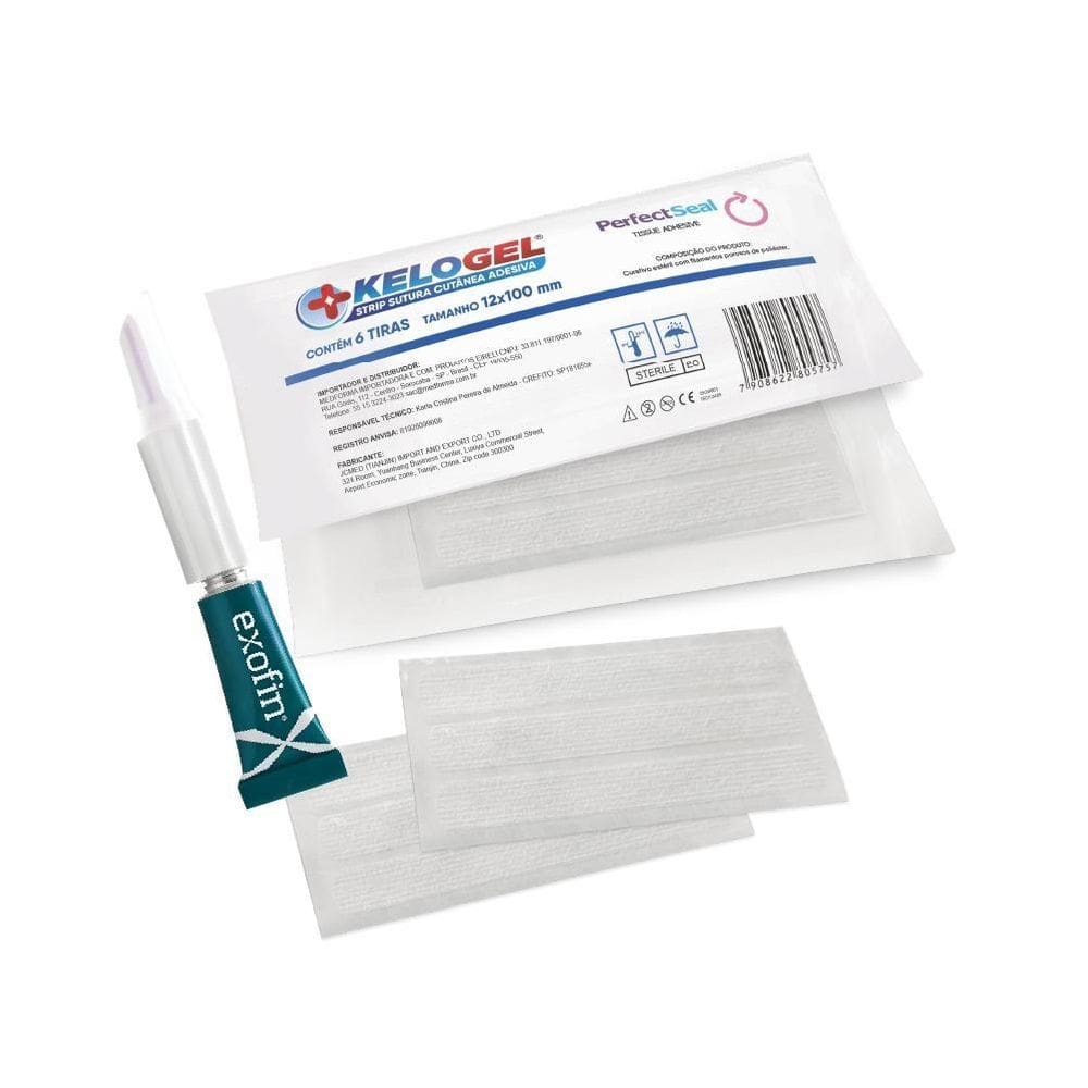 Cola Cirurgica Pele Exofin 1Ml + 60Cm Steristrip Kelogel