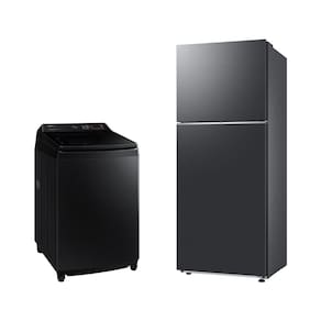 Lavadora Smart Samsung Digital Inverter WA17CG Black 17kg 220V + Geladeira Samsung TMF RT38DG6120B1FZ SmartThings 391L Black Inox Look Bivolt
