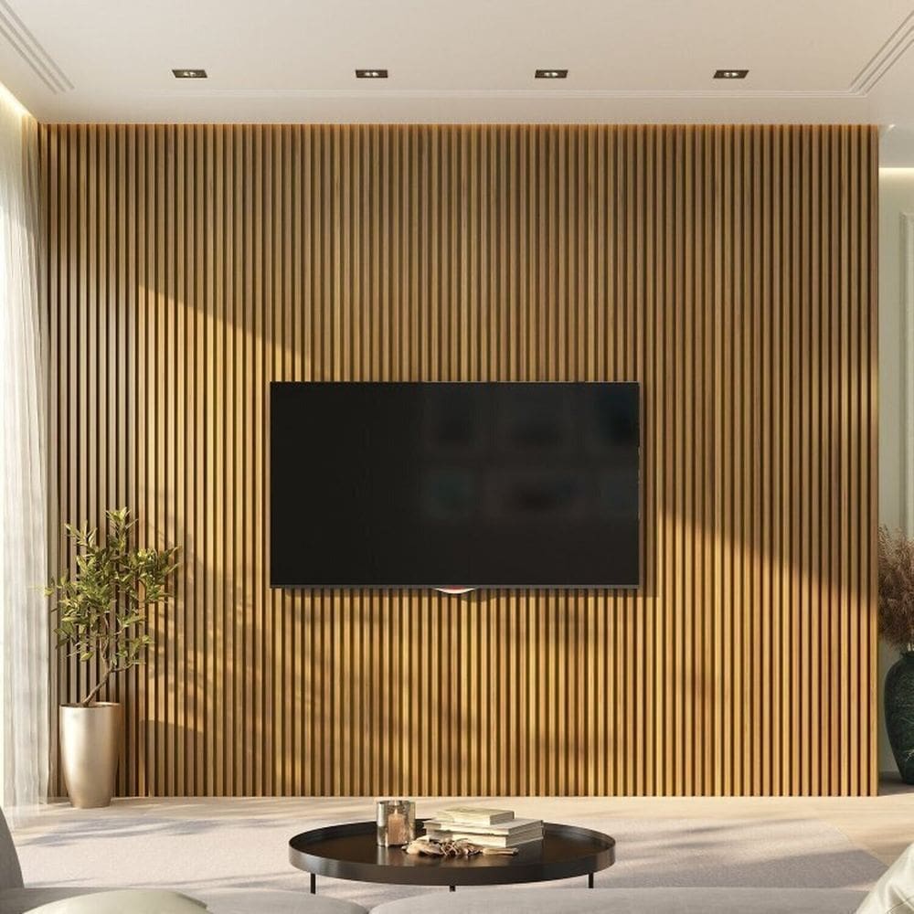 Painel Ripado de Pvc 4 Barras de 2,70m X 0,15cm Venda em 1,62m² Cerejeira