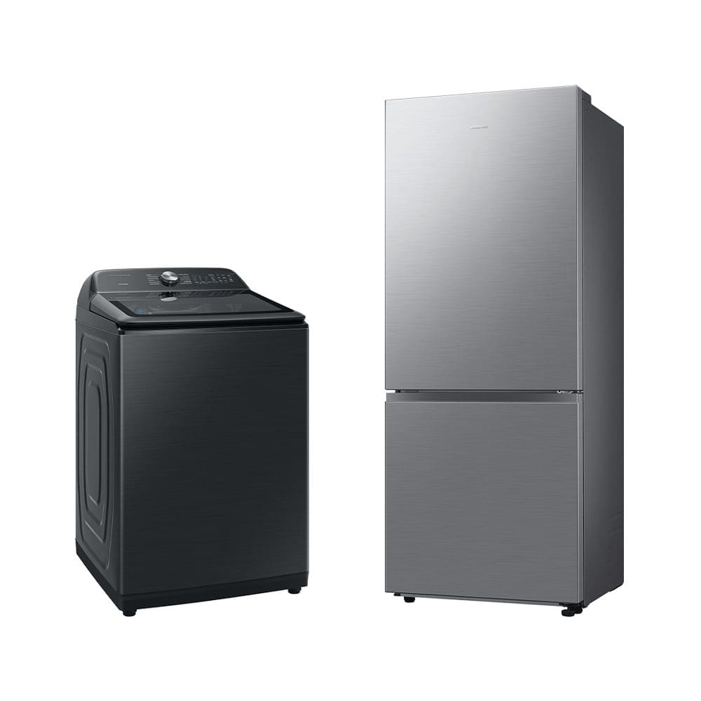Lavadora Smart Digital Inverter WA23B Black 23kg 220V + Geladeira Samsung BMF RB50DG6020S9BZ SmartThings 462L Inox Look 220v