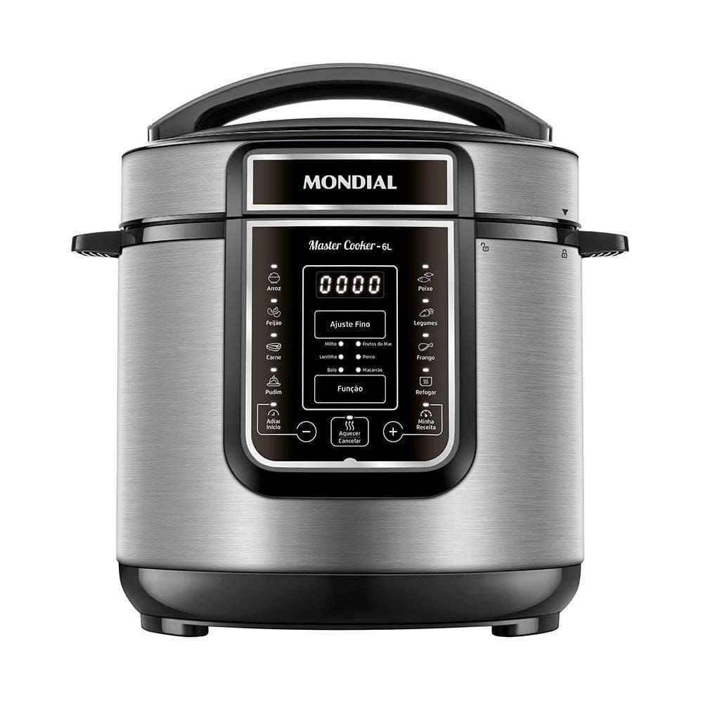 Panela de Pressão Elétrica Mondial PE-60-6L-I | 6 Litros, Preto/Inox