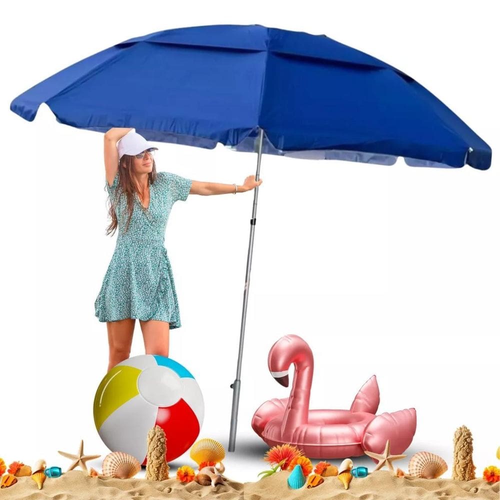 Guarda Sol Gigante Reforçado Ajustável Praia Piscina Camping