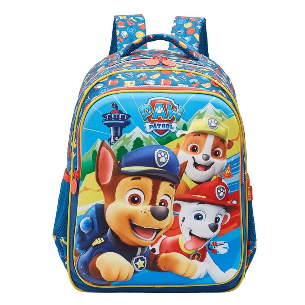 Mochila Escolar Costas 16 Patrulha Canina Paw Patrol Alto Relevo Xeryus