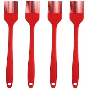 Pincel Culinario De Silicone Vermelho Kit 04 Un