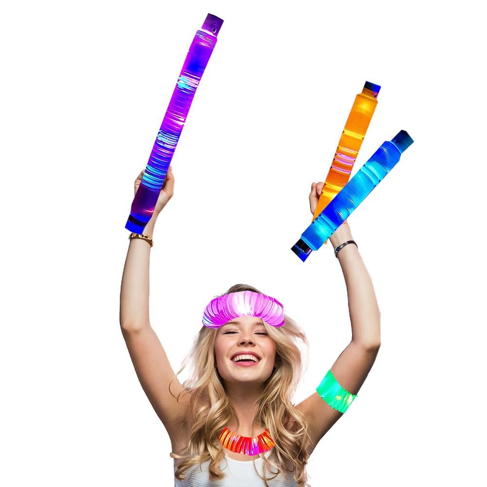 Bastão Led Luminoso Pop Tubes Kit 6 Cores - Show Festa Balada Casamento Carnaval Decoração
