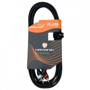 Cabo De áudio Player P2 X Rca 3m Preto Hayonik