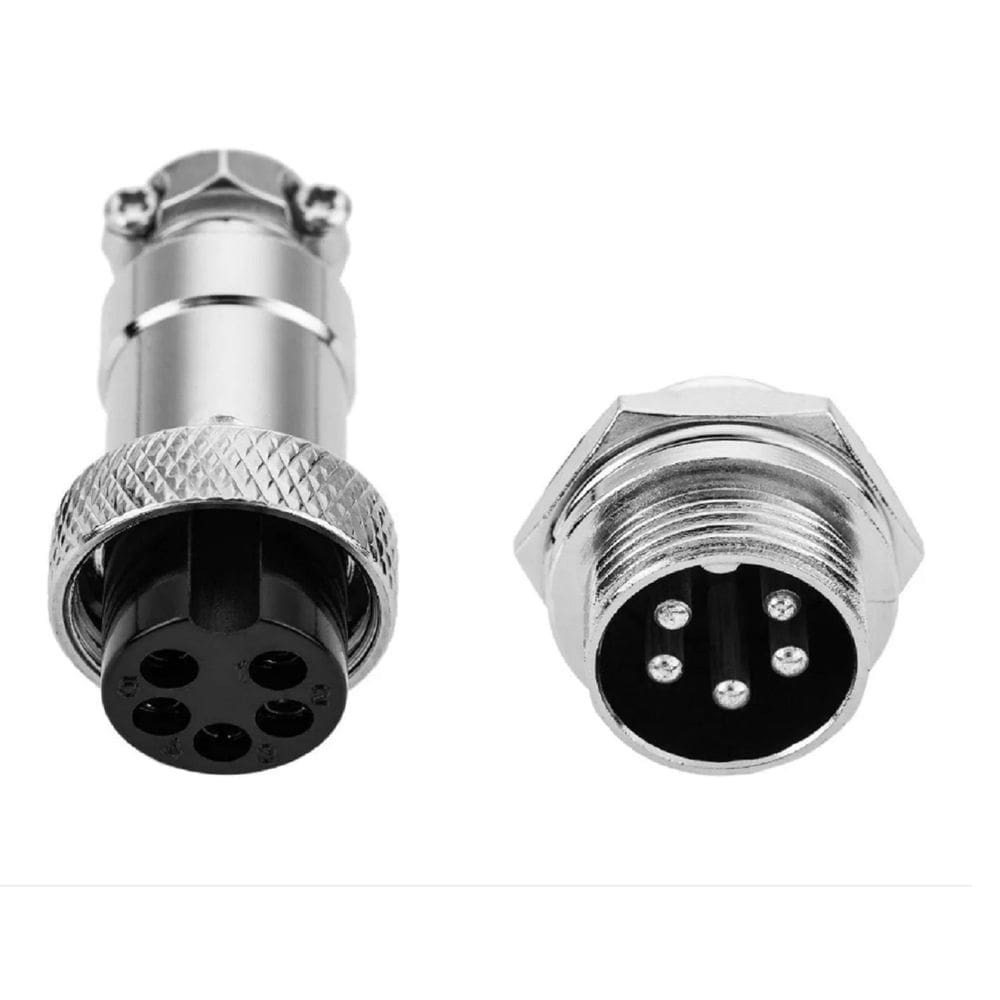 Conector MIC 5 Pinos Macho/Fêmea - Kit com 5 Pares de Metal