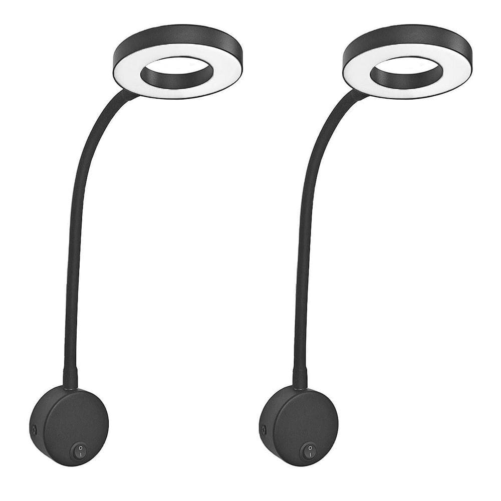 Kit 2 Arandela Leitura Direcionável Cabeceira Led 5W 3000K