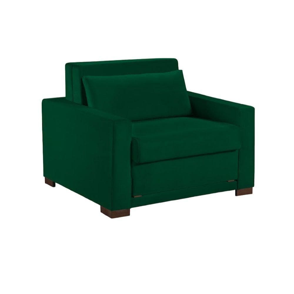 Sofa Cama Solteiro Sofia 1 Lugar 110cm Talento Móveis Verde