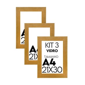 Porta Retrato de Vidro 21x30cm Kit com 3 Unidades Lembrancinha de Festa - caixa com 100 Unidade